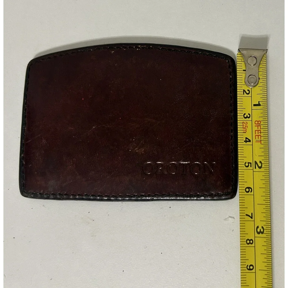 VIntage Oroton‎ Brown Leather case Travel Pocket Compact Mirror Purse Small